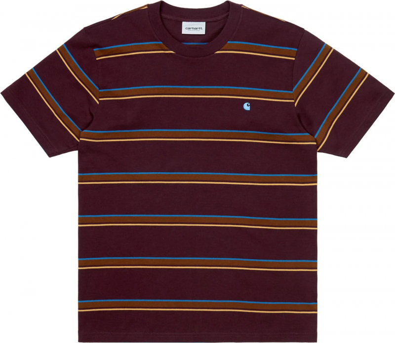 Carhartt S/S Kent T-Shirt Kent Stripe Wine Gr. S